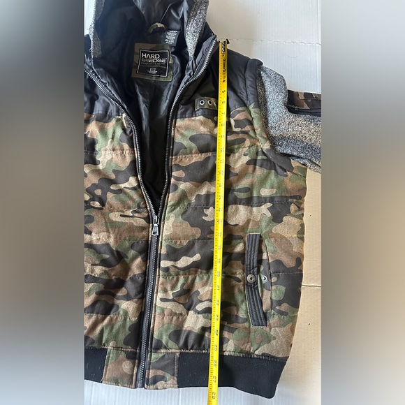 Camouflage and Gray Hooded Jacket Hard‎ Edge XL Men’s Comfort And Style - Picture 8 of 9